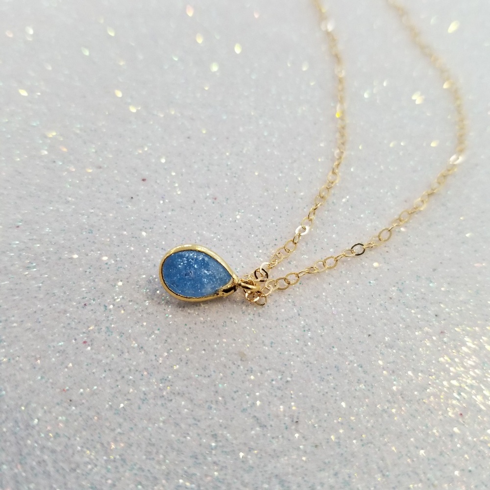 14k gold fill chain with cubic zirconia pendant - Picture 4 of 6